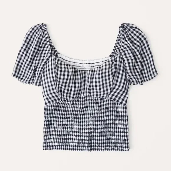 Gingham Top with Flutter Sleeves - Picture 2 of 8